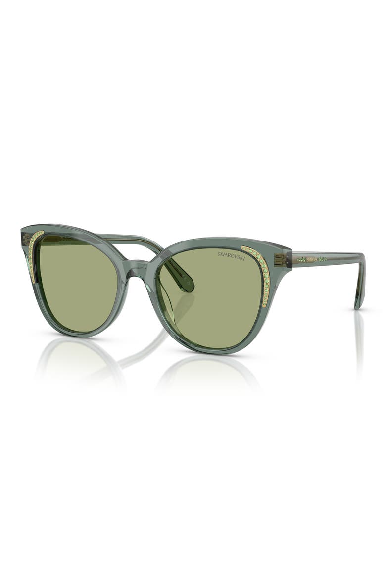 53mm Butterfly Sunglasses, Alternate, color, TRANSPARENT GREEN/ DARK GREEN