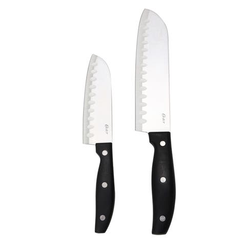 Granger 2 Piece Stainless Steel Santoku Knife Set with Black Handles