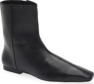 Reformation Remy Leather Flat Ankle Bootie