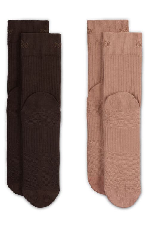 Nike Dri-fit Everyday Plus 3-pack Crew Socks In Brown
