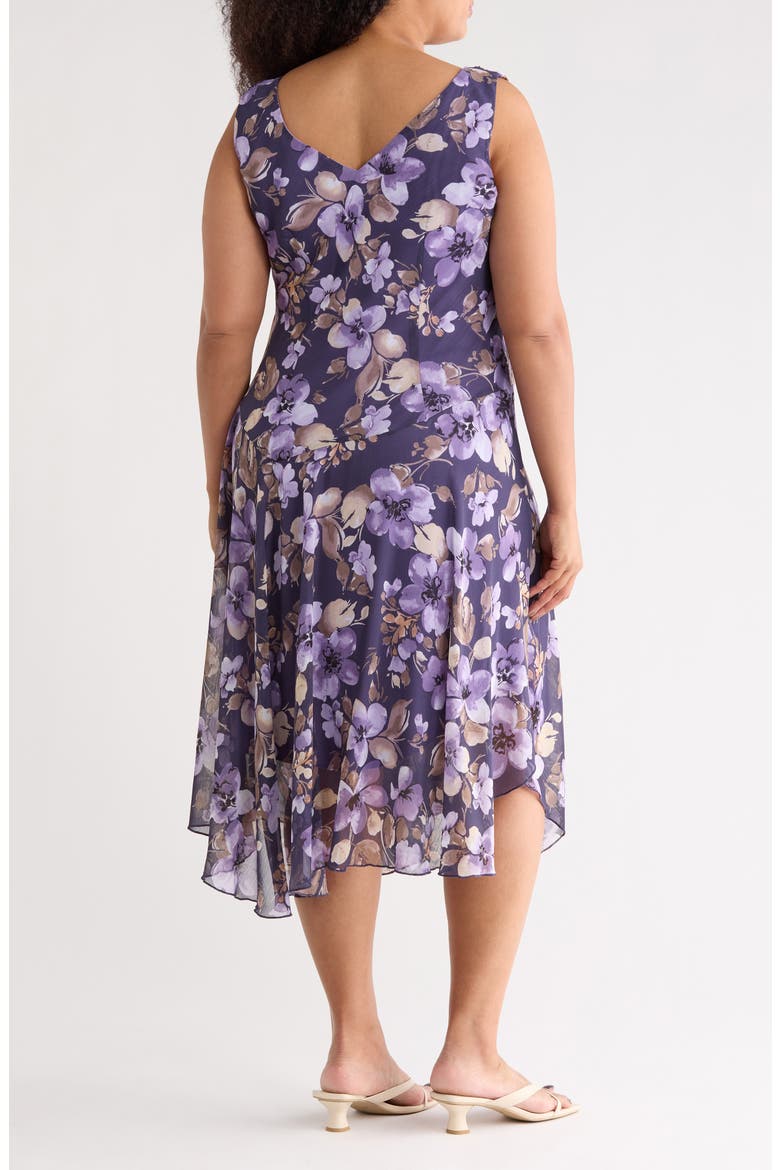 Floral Sleeveless Chiffon Dress, Alternate, color, GRAPE