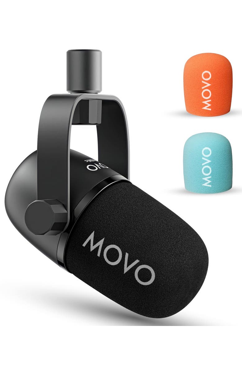 MOVO CastMic Dynamic XLR Podcast Microphone for PC, Gaming, Streaming, YouTube, and Musicians, Main, color, Black