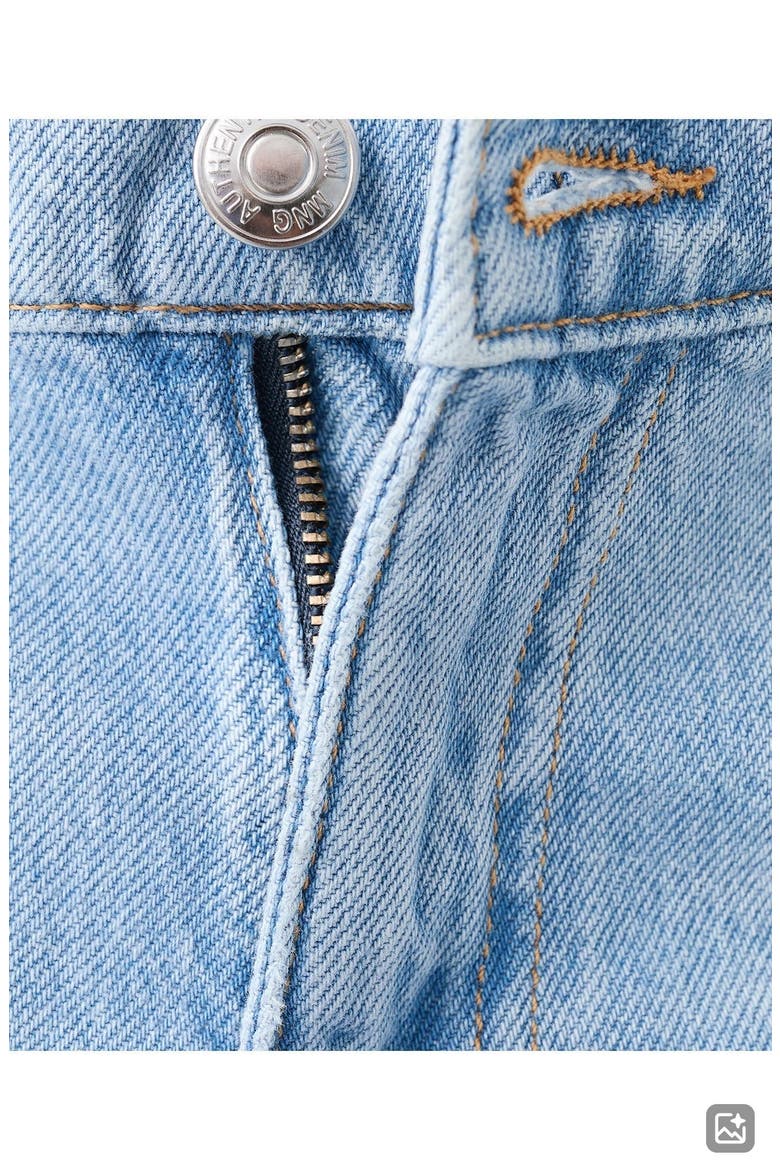 Frayed Low Rise Denim Shorts, Alternate, color, MEDIUM BLUE