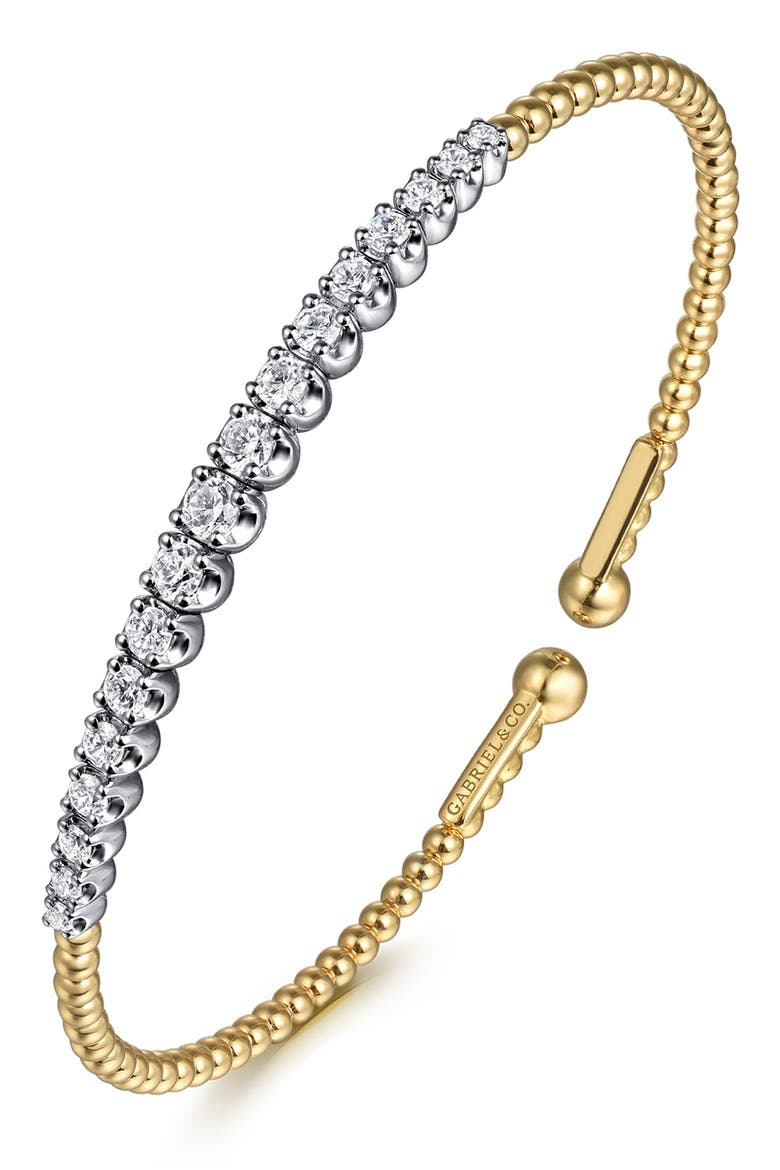 Bujukan Graduated Diamond Cuff Bracelet, Main, color, TWO TONE