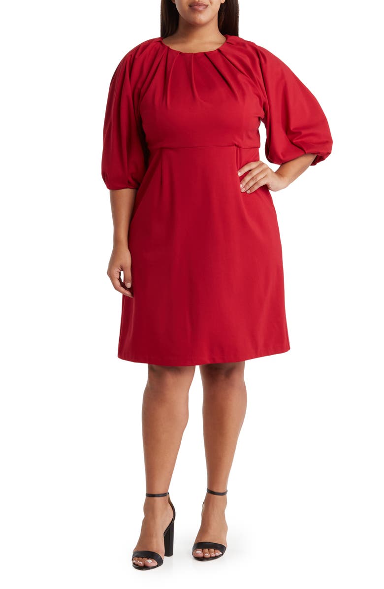 Renee C Balloon Sleeve Dress, Main, color, Cherry