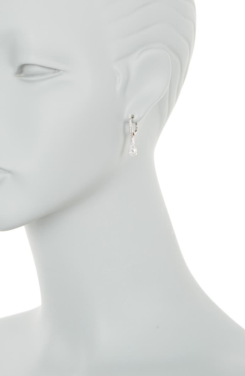 Nadri Rhodium Plated Tulle CZ Drop Earrings, Alternate, color, 