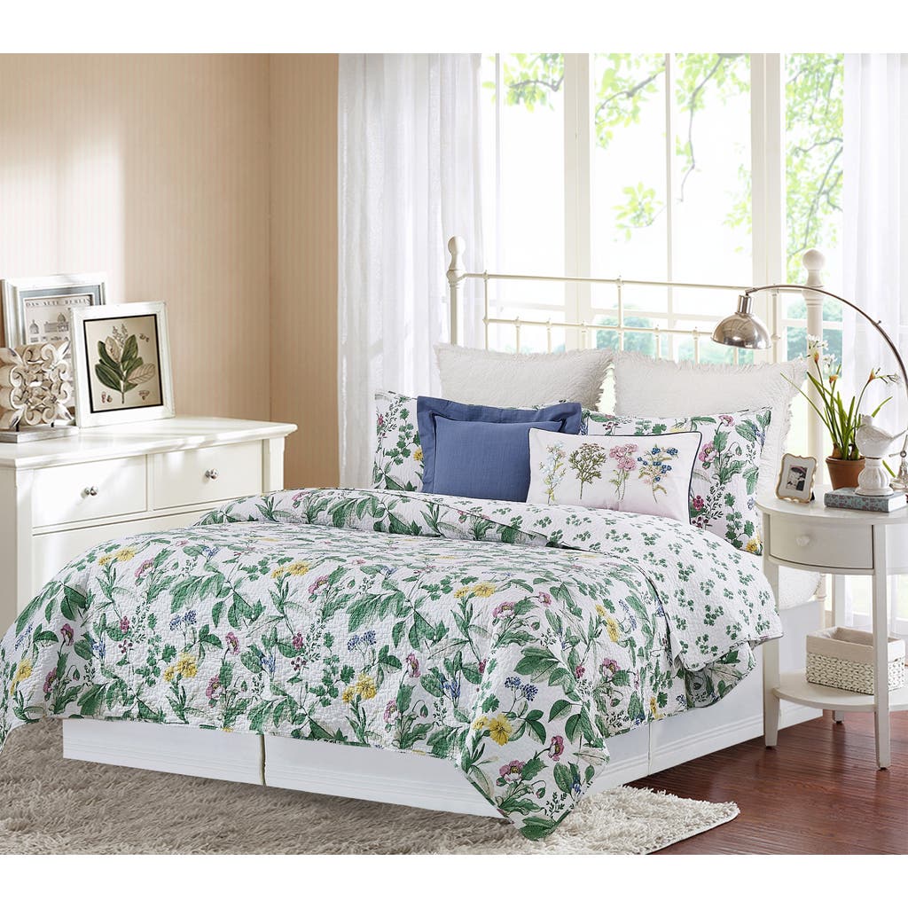 C & F Home C&f Home Marcy Blooms Bedding Quilt Set In Green