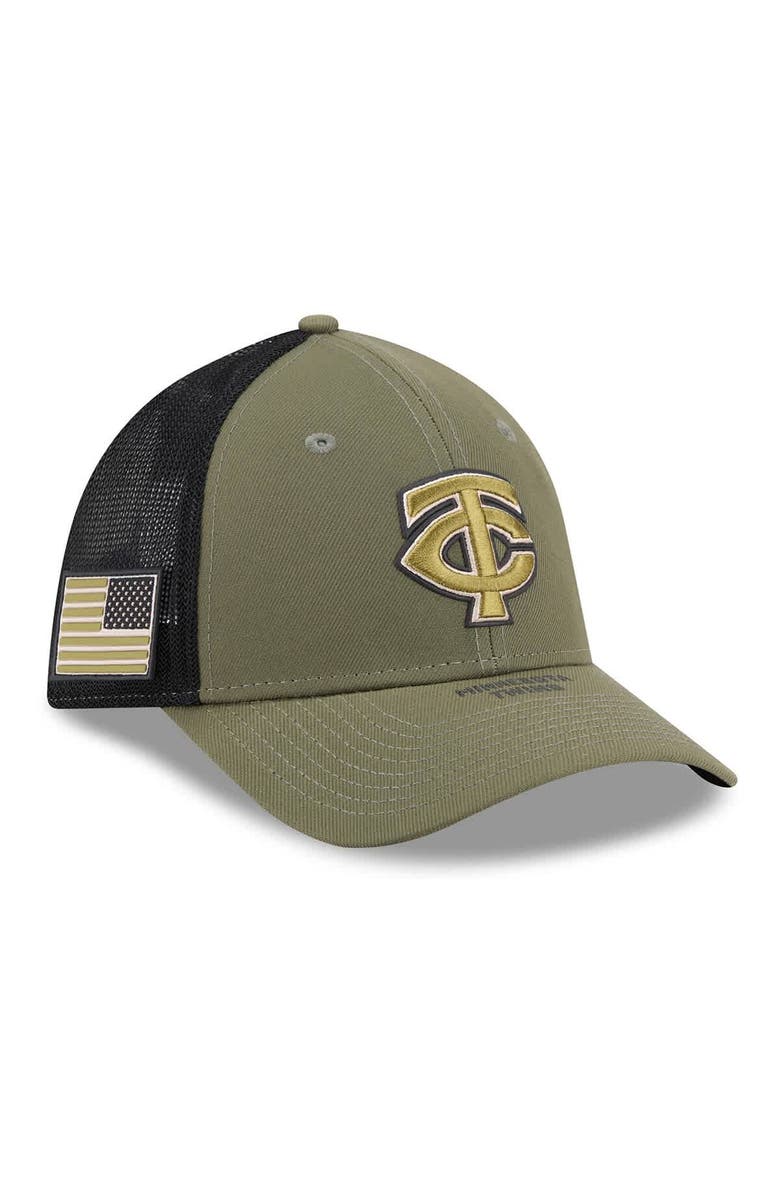 New Era Men's New Era  Olive Minnesota Twins 2026 Armed Forces Day 39THIRTY M-Crown Flex Hat, Main, color, Olive