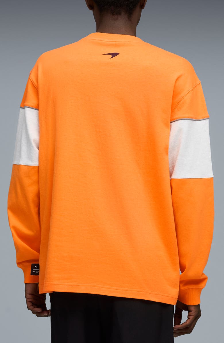 PUMA McLaren Long Sleeve Cotton Graphic T-Shirt, Alternate, color, Papaya