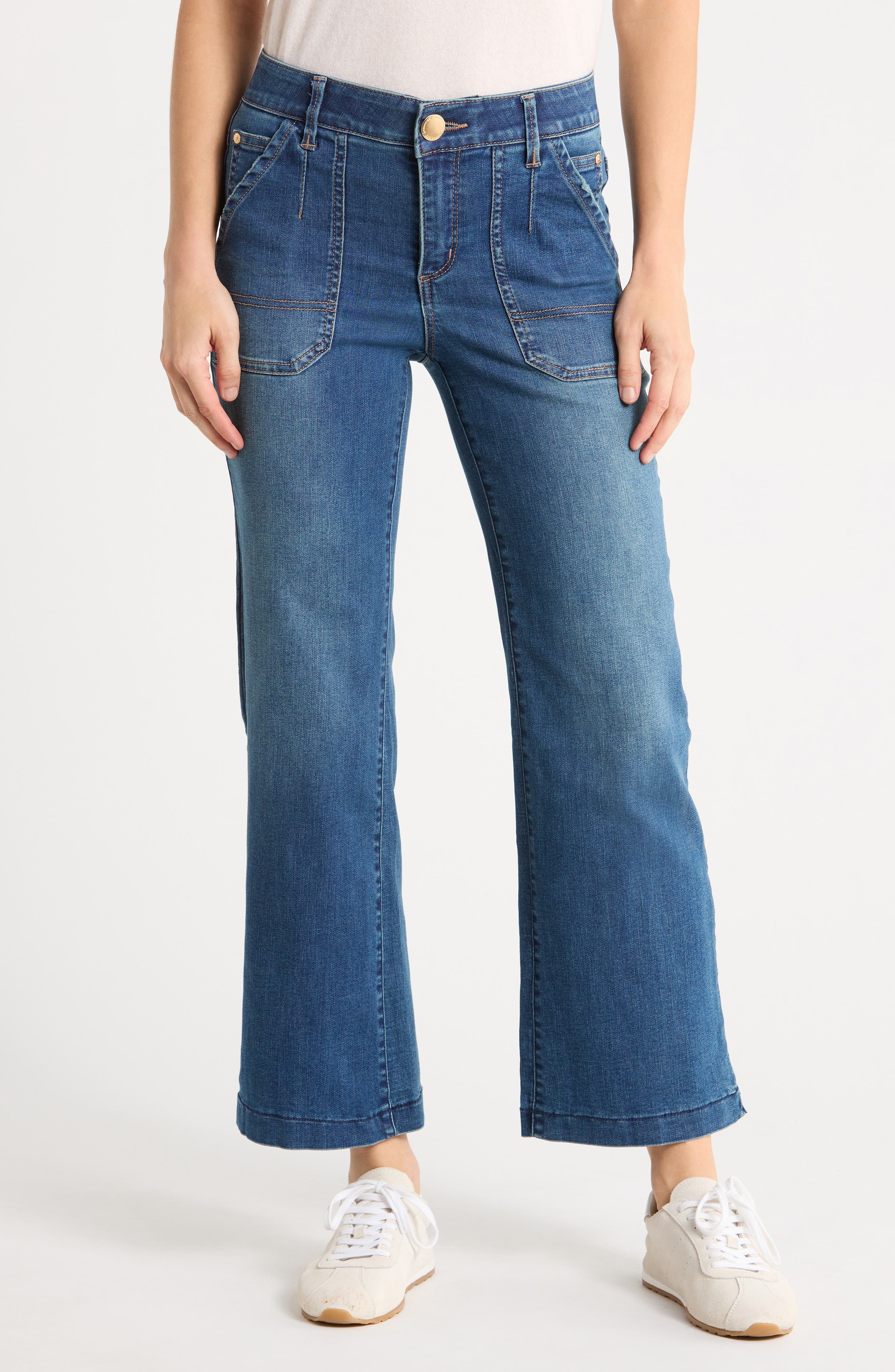 Porkchop Pocket Crop Wide Leg Jeans