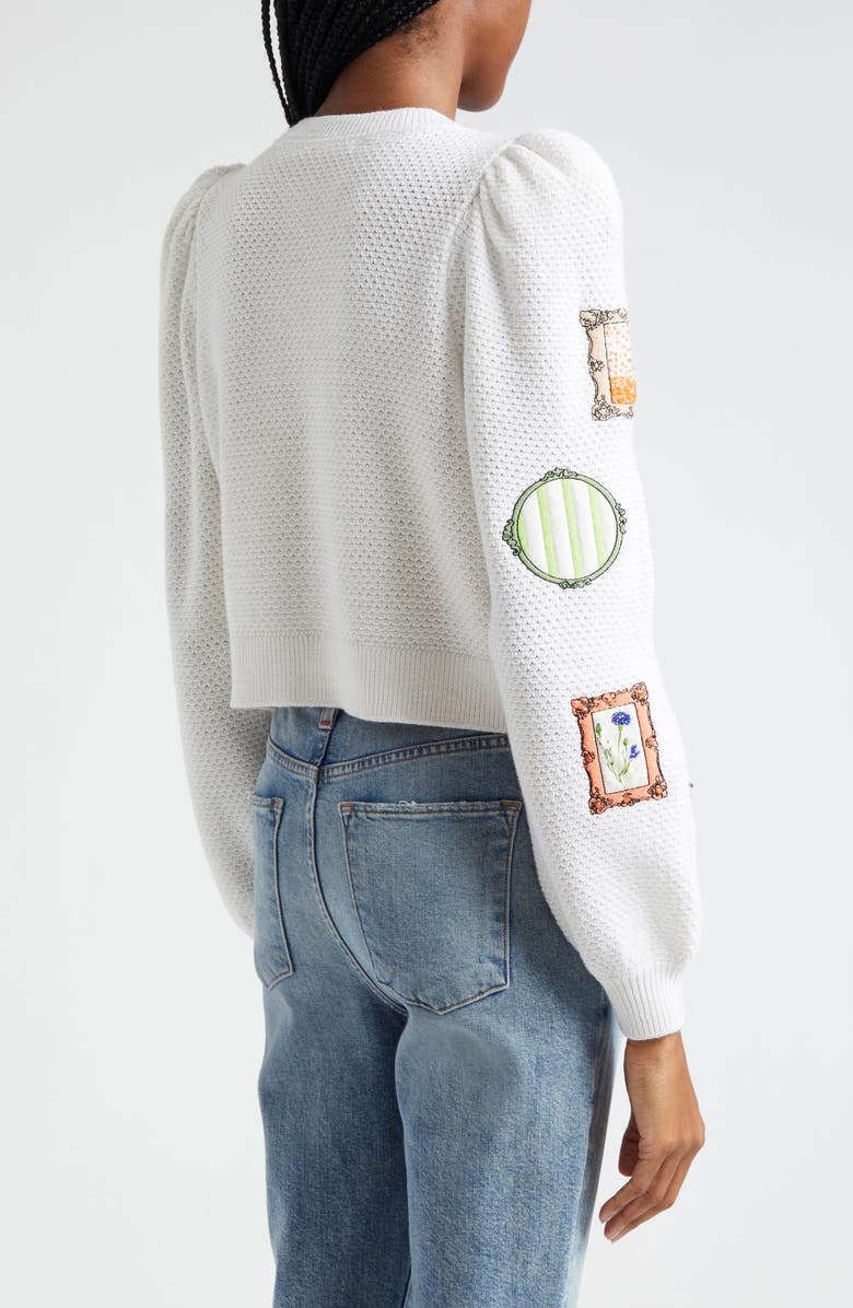 Alice + Olivia Kitty Stace Face Frame Wool Blend Cardigan, Alternate, color,