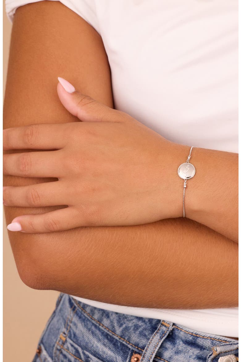 Sterling Silver Constellation Disk Bolo Bracelet, Alternate, color, SILVER- LEO