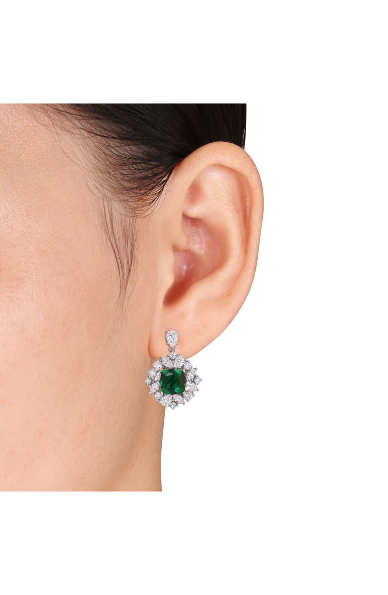Julianna B. Created Emerald & Diamond Earrings 18k, Alternate, color, Emerald