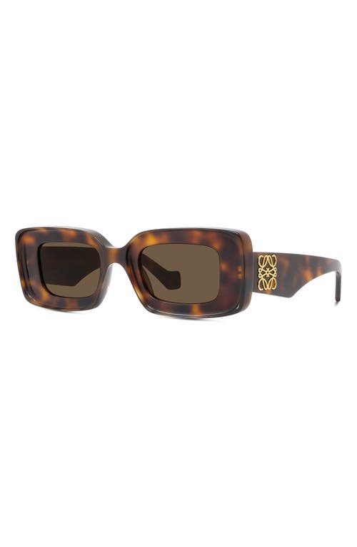 Loewe Chunky Anagram 46mm Rectangular Sunglasses In Brown
