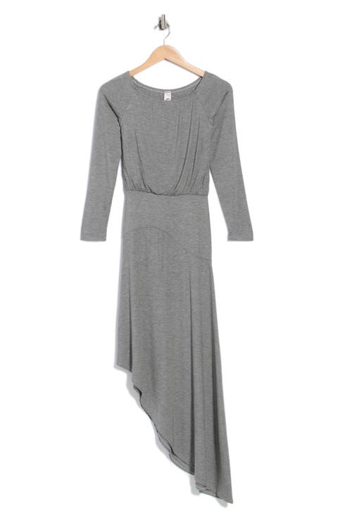 Long Sleeve Asymmetric Hem Dress