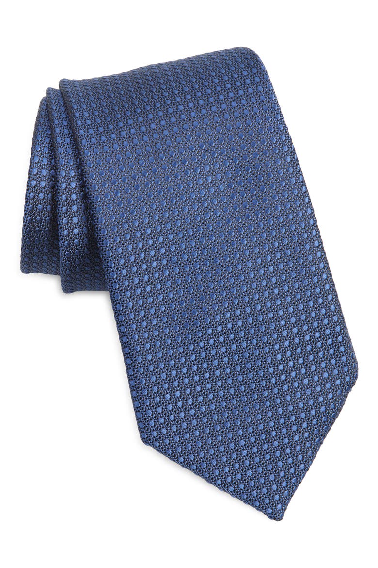 Polka Dot Mulberry Silk Jacquard Tie, Main, color, HB556 ULTRAMARINE