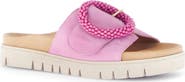 Gabor Beaded Buckle Platform Slide Sandal