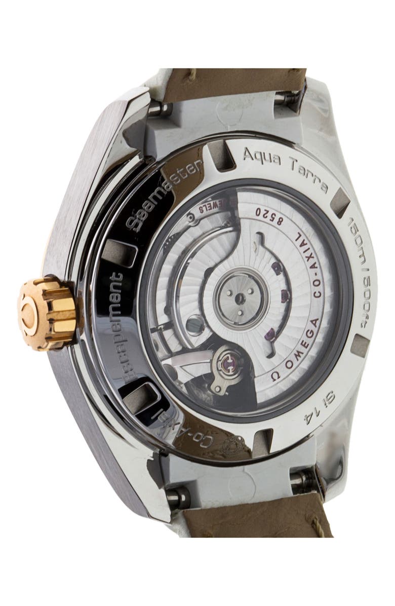 Watchfinder & Co. Omega Preowned Aqua Terra 150M Leather Strap Watch, 30mm, Alternate, color, 