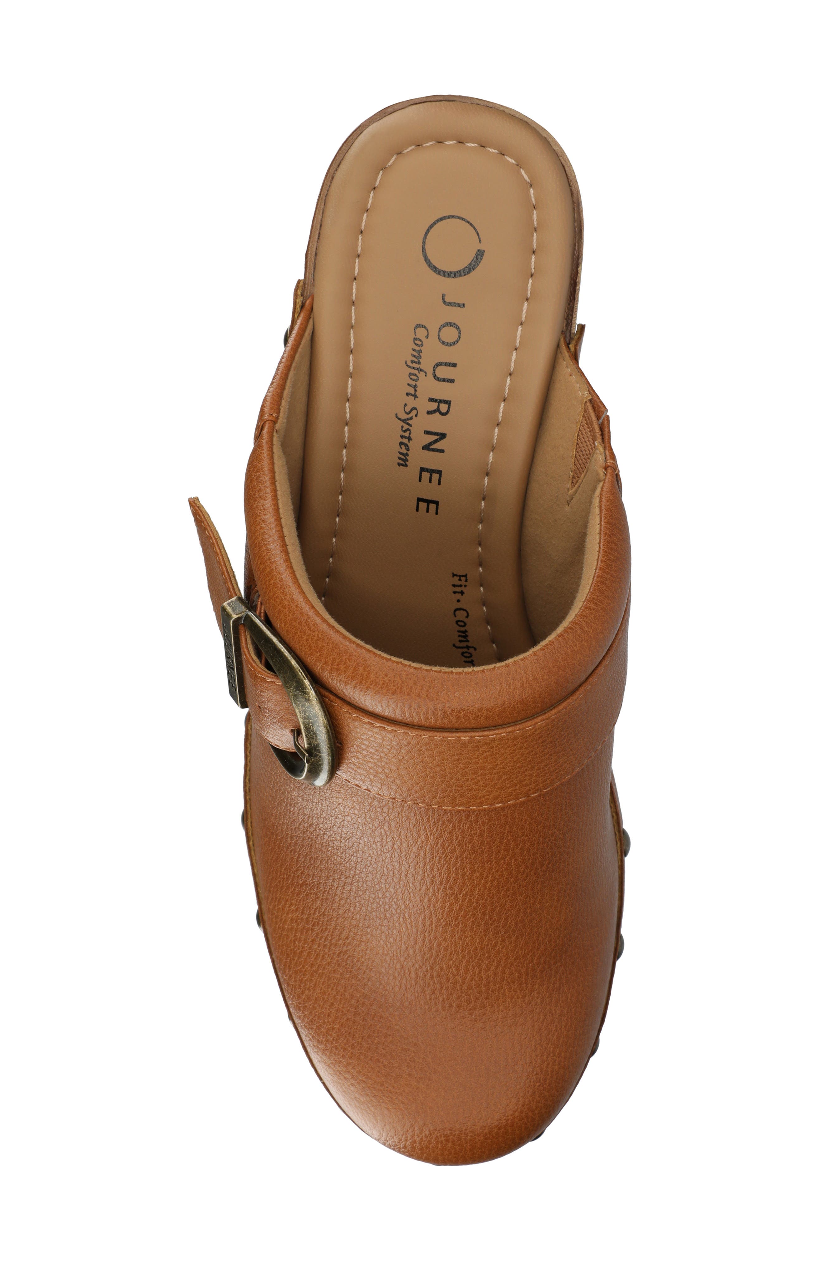 Signey Platform Mule, Alternate, color, COGNAC