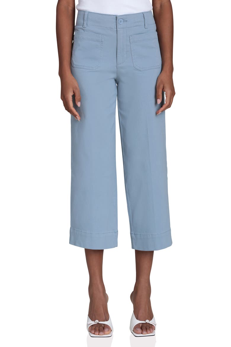 Cropped Cotton Twill Pants, Main, color, DUSTY BLUE
