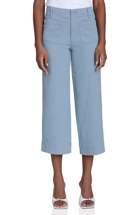 Cropped Cotton Twill Pants