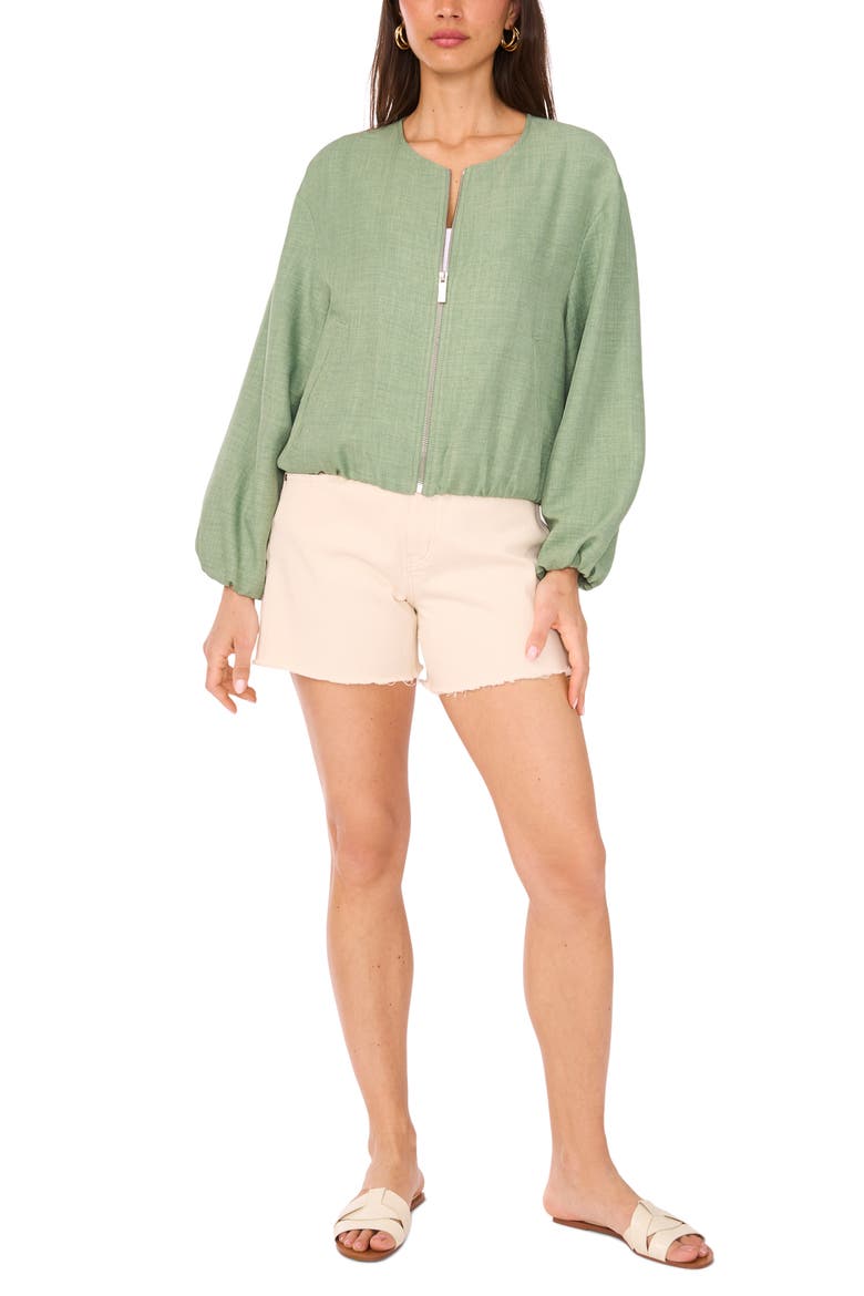 Crop Bubble Jacket, Alternate, color, EUCALYPTUS