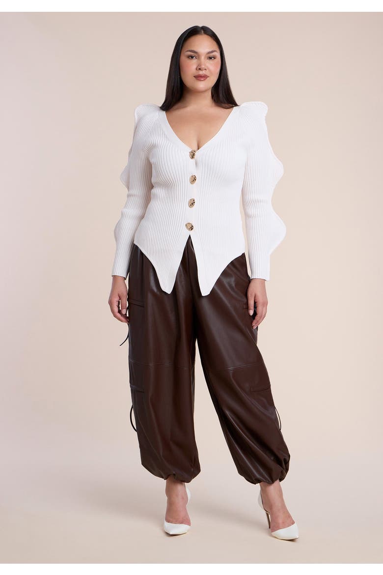 Rounded Sleeve Cardigan, Alternate, color, COCONUT MILK