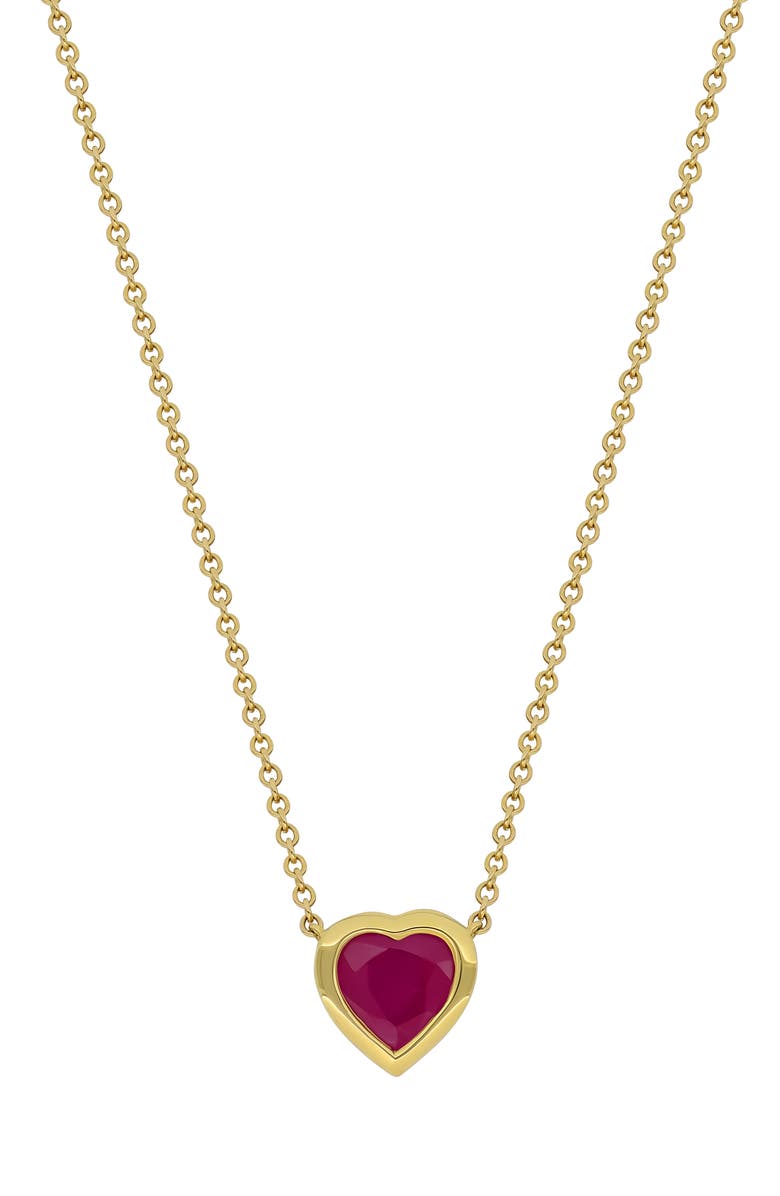 Bony Levy El Mar Ruby Heart Pendant Necklace, Main, color, Red