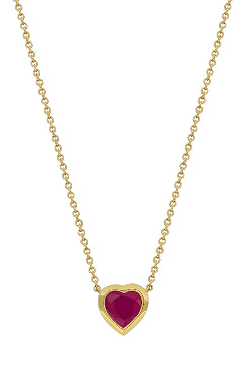 El Mar Ruby Heart Pendant Necklace