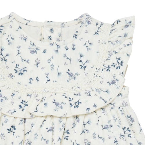 Modern Moments™ By Gerber Ruffle Bubble Romper In Ivory Blue Ditsy
