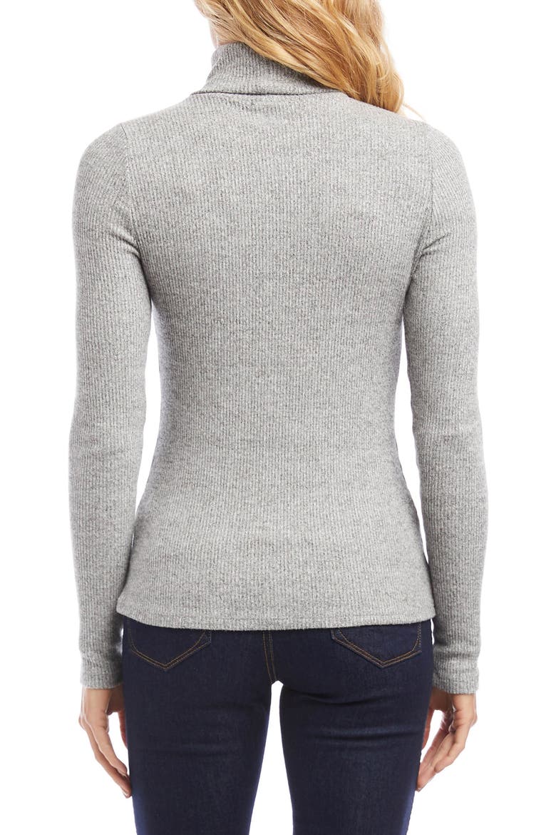 Rib Turtleneck Top, Alternate, color, GRAY