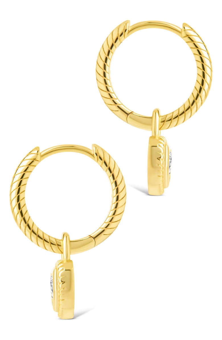 Sterling Forever Genevieve Heart CZ Hoop Earrings, Alternate, color, Gold