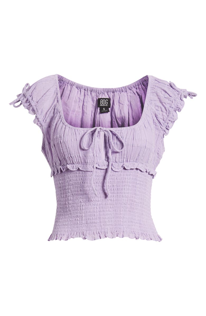 BDG Urban Outfitters Nova Cap Sleeve Smocked Blouse, Alternate, color,