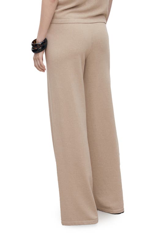 Mango Knit Drawstring Straight Leg Pants In Neutral