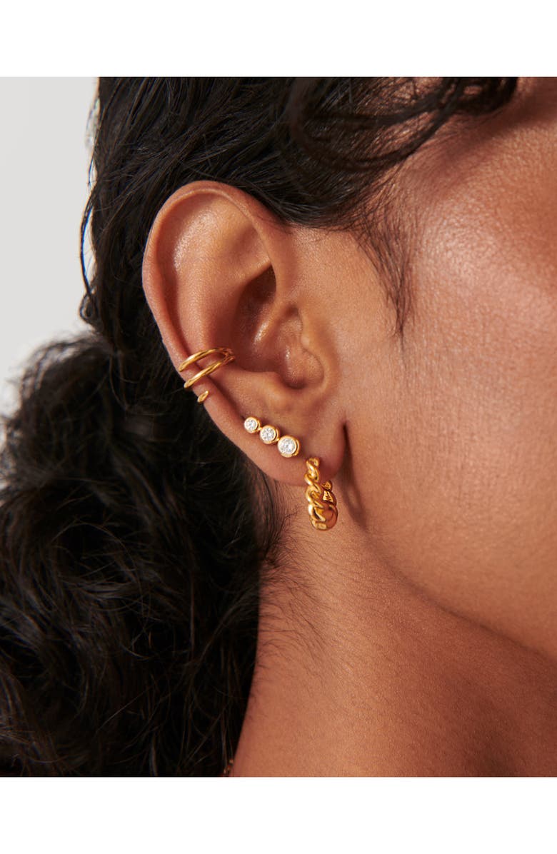 Missoma Triple Cubic Zirconia Stud Earrings, Alternate, color, Gold