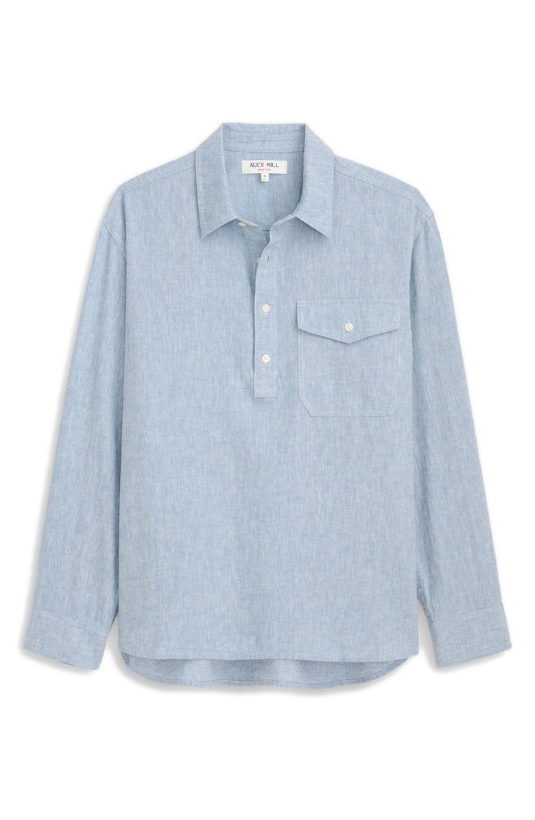 Alex Mill Carter Linen & Cotton Popover Shirt, Alternate, color, Light Blue Chambray