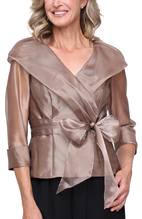 Shawl Collar Organza Top