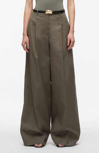 Double Pleated Wide Leg Trousers