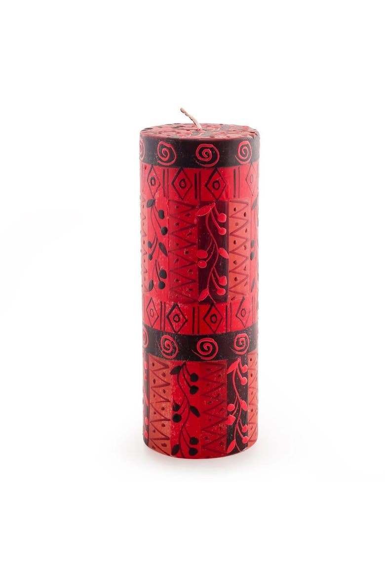 Berry Blaze Painted Pillar Candle, Main, color, Berry Blaze - 3x8"
