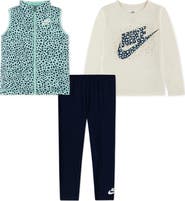 Nike Kids' Wild Warmth Long Sleeve T-Shirt, Quilted Vest & Leggings Set