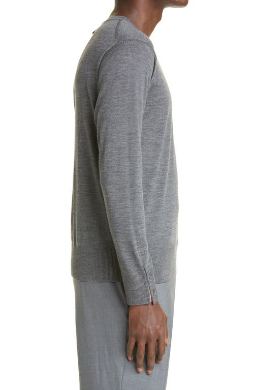 Thom Browne 4-bar Merino Wool Sweater In Gray