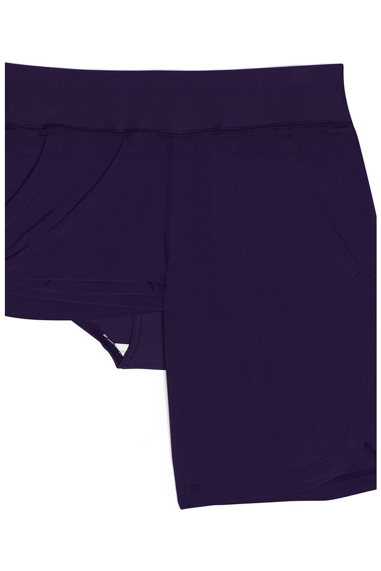 Plus Size Sunshade UPF 50 9" Board Shorts with Panty, Alternate, color, Blackberry