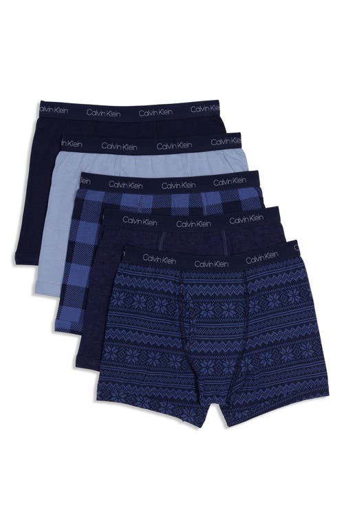 Calvin Klein Kids' Assorted 5-Pack Boxer Briefs in Fair Isle Plaid 