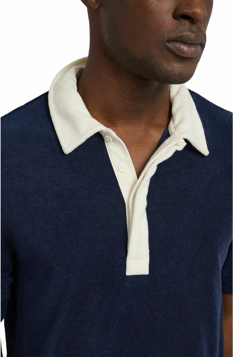 Onia Oversized Towel Terry Polo, Alternate, color, Deep Navy/Egret