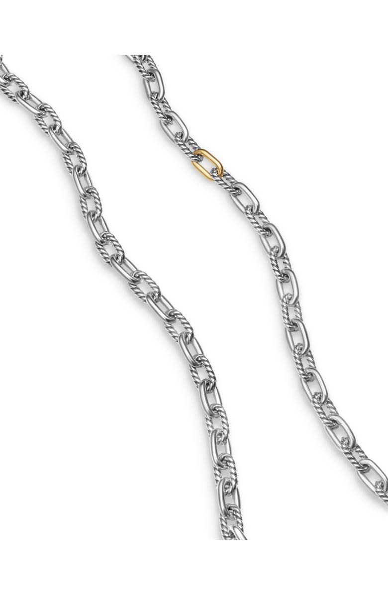 David Yurman Men's DY Madison<sup>®</sup> Chain Necklace in Sterling Silver with 18K Yellow Gold, 6mm, Alternate, color, Silver