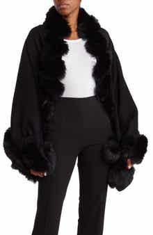 La Fiorentina Faux Fur Trimmed Wrap