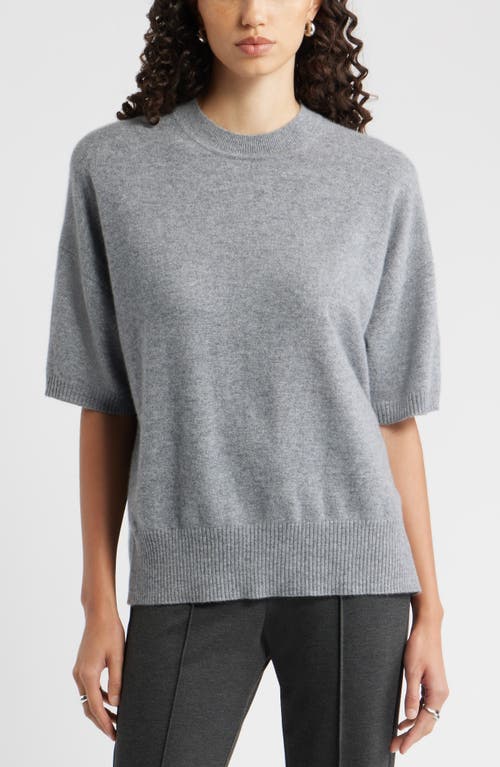 Nordstrom Short Sleeve Cashmere Sweater In Gray