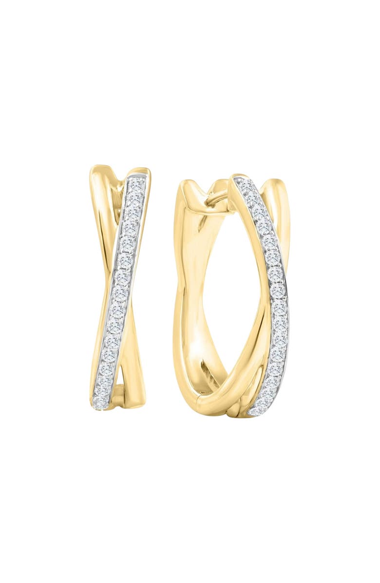 Bliss Diamond 1/2Ct Diamond Hoops Gold 10grams Lab Grown 1" Tall Women's Earrings, Main, color,