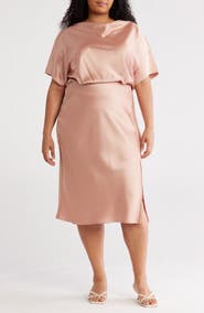 Renee C Satin Off the Shoulder Dress