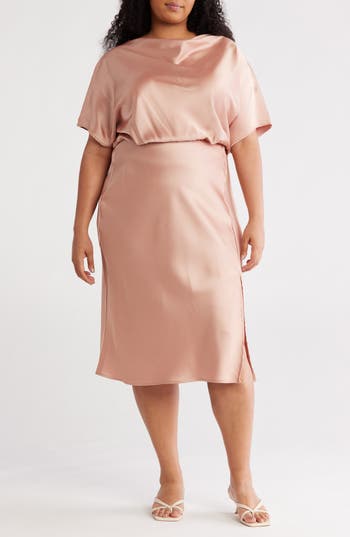Renee C Satin Off The Shoulder Dress